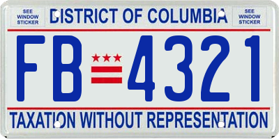 DC license plate FB4321