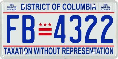 DC license plate FB4322