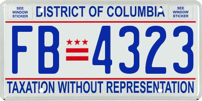 DC license plate FB4323