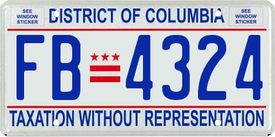 DC license plate FB4324