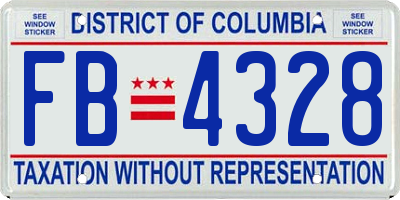 DC license plate FB4328