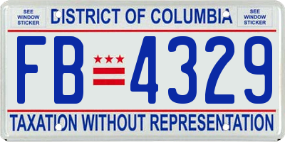 DC license plate FB4329