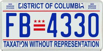 DC license plate FB4330