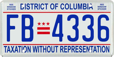 DC license plate FB4336