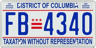 DC license plate FB4340