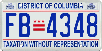 DC license plate FB4348