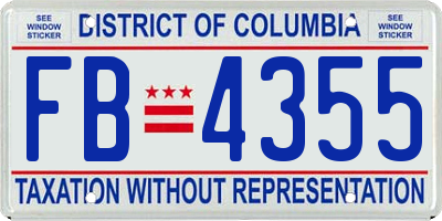 DC license plate FB4355