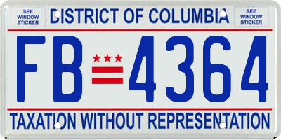 DC license plate FB4364