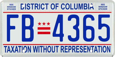 DC license plate FB4365