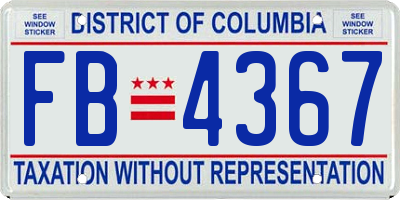 DC license plate FB4367