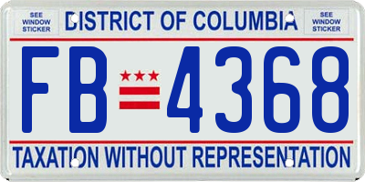 DC license plate FB4368