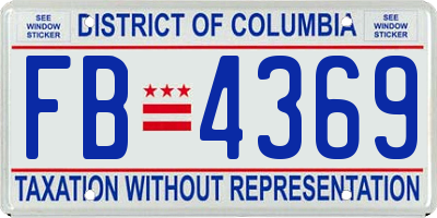 DC license plate FB4369