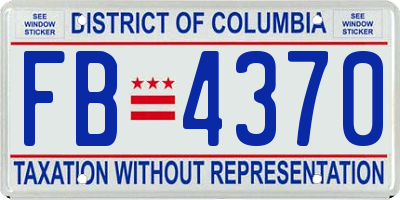 DC license plate FB4370