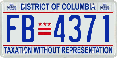 DC license plate FB4371