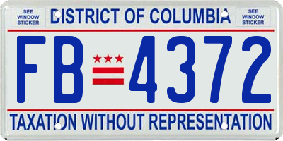 DC license plate FB4372