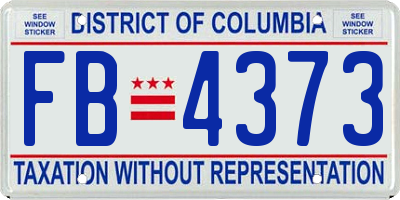 DC license plate FB4373