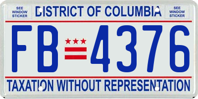 DC license plate FB4376