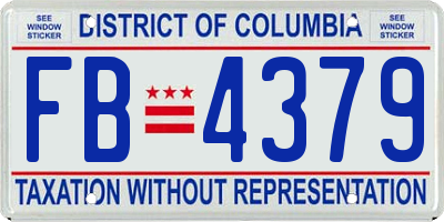 DC license plate FB4379