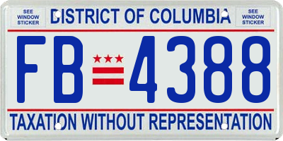 DC license plate FB4388