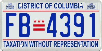 DC license plate FB4391