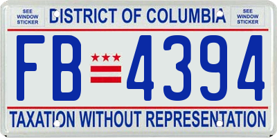 DC license plate FB4394