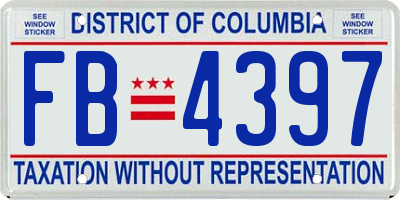 DC license plate FB4397