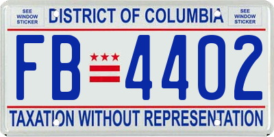 DC license plate FB4402