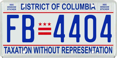 DC license plate FB4404