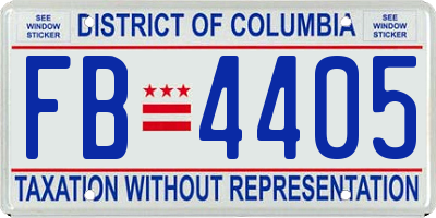 DC license plate FB4405