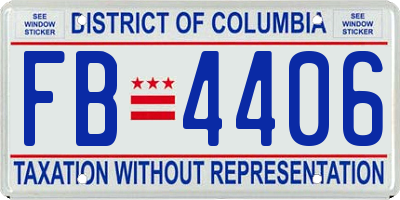 DC license plate FB4406