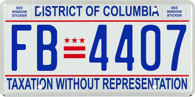 DC license plate FB4407