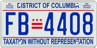 DC license plate FB4408