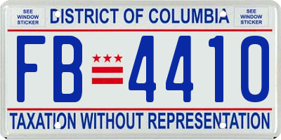 DC license plate FB4410