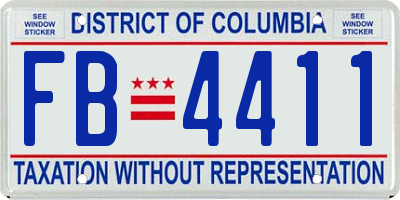 DC license plate FB4411