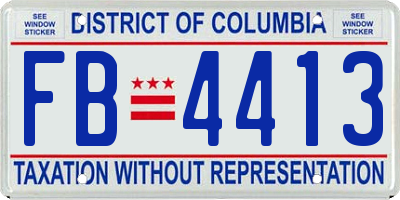 DC license plate FB4413