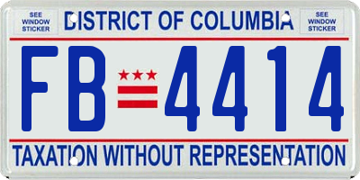 DC license plate FB4414