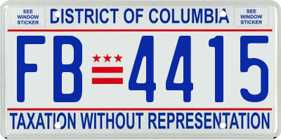 DC license plate FB4415