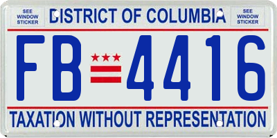 DC license plate FB4416