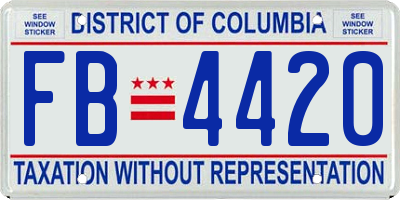 DC license plate FB4420