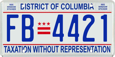 DC license plate FB4421