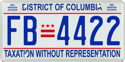 DC license plate FB4422