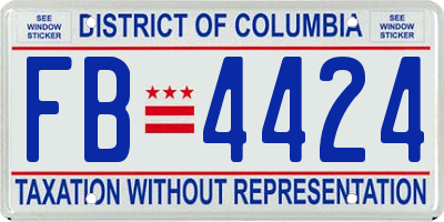 DC license plate FB4424