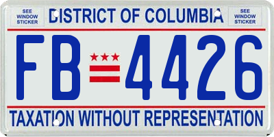 DC license plate FB4426