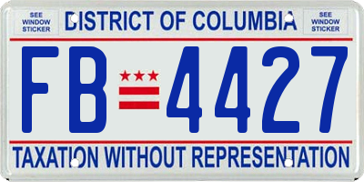 DC license plate FB4427