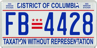 DC license plate FB4428