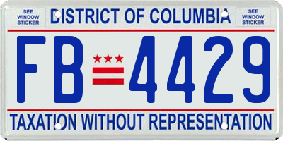 DC license plate FB4429