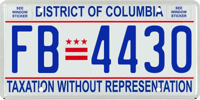 DC license plate FB4430