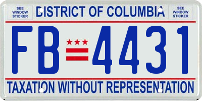 DC license plate FB4431