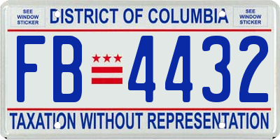 DC license plate FB4432