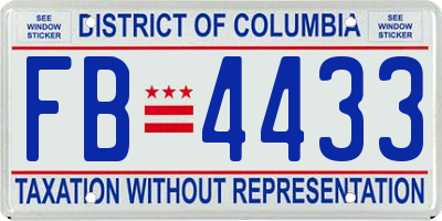 DC license plate FB4433